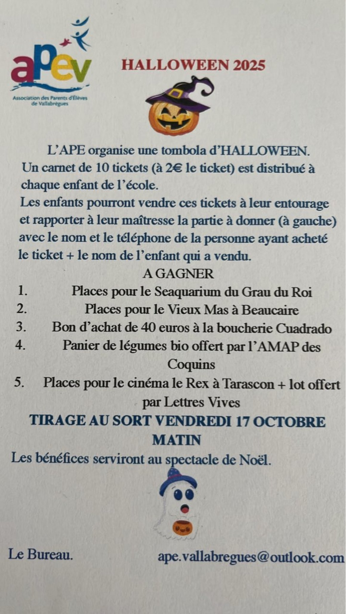 APE Tombola d'Halloween