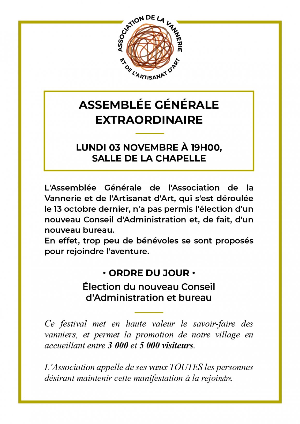 AG Extraordinaire Association de la Vannerie