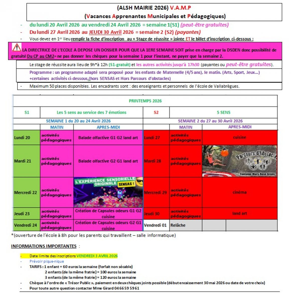 V.A.M.P. Avril 2026 ALSH